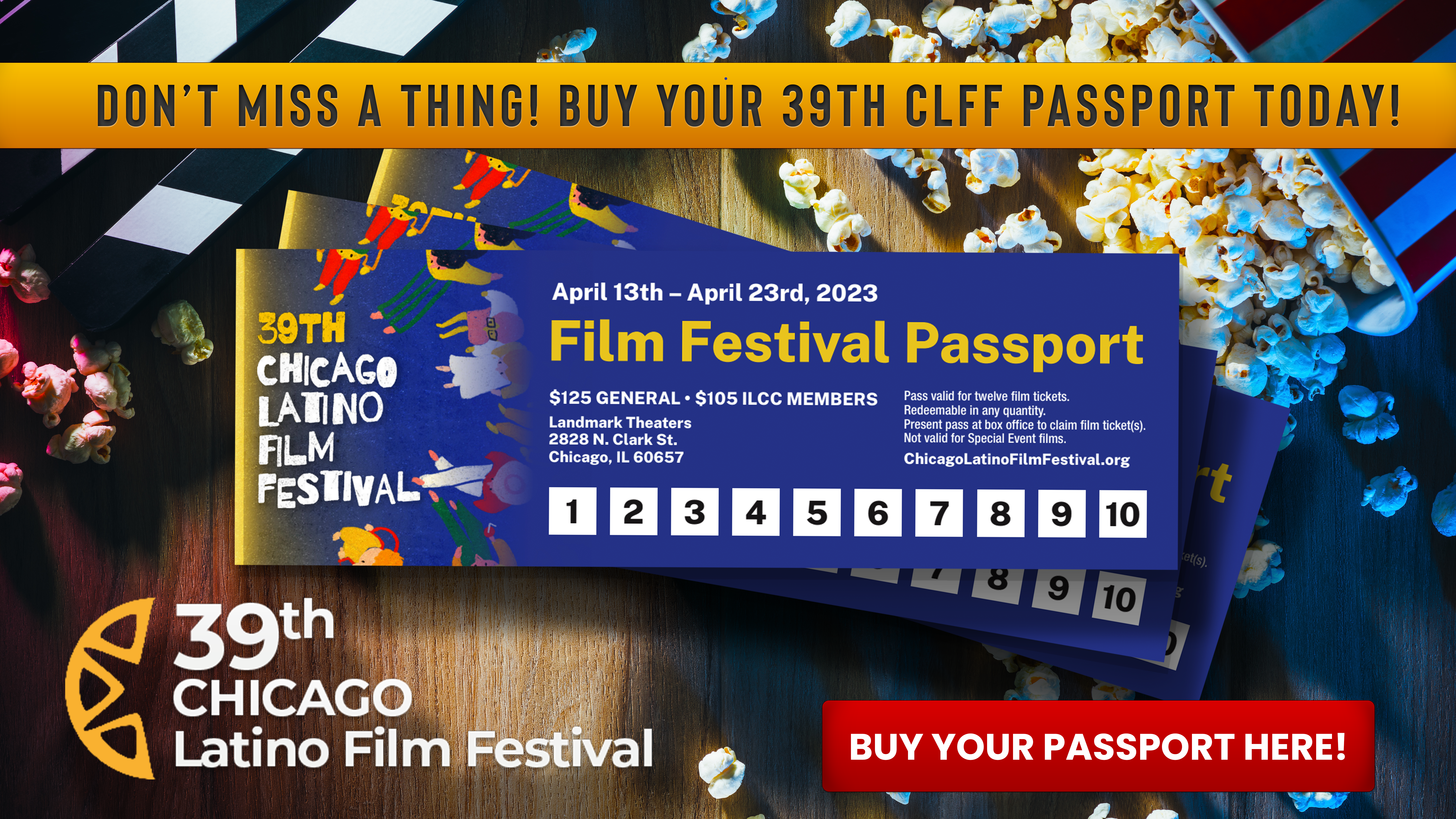 Buy the 10 Film Passport for the 39th Chicago Latino Film Festival. On Sale at the ChicagoLatinoFilmFestival.org
