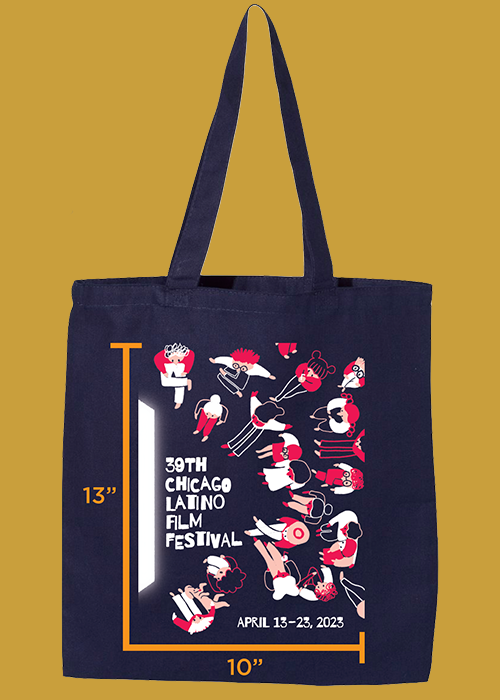 39th CLFF Tote Bag showing dimensions