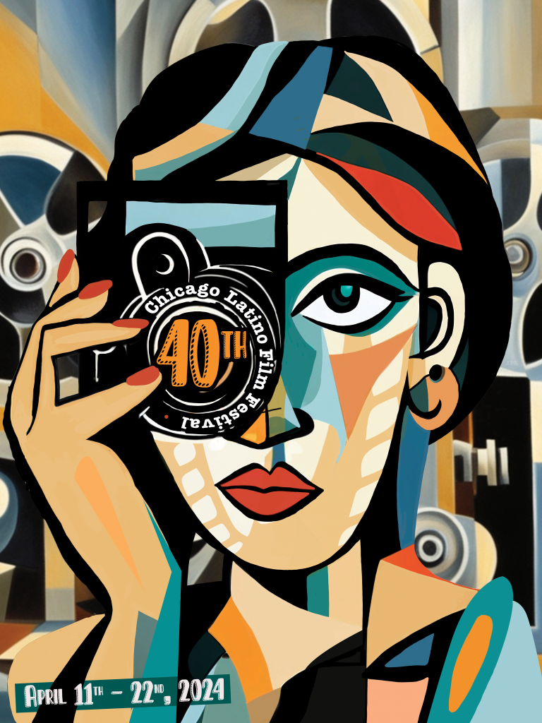 Official Poster of the 40th Chicago Latino Film Festival by J. Klein © 2024