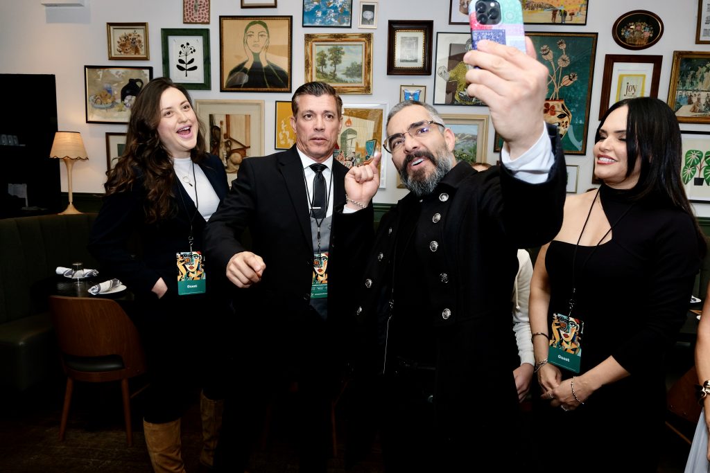 Omar Chaparro poses with members of the Wingwalker cast and Festival Attendees on Opening Night of the 40th Chicago Latino Film Festival